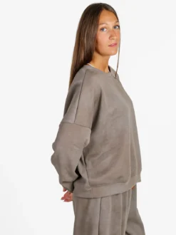 Solada Felpa donna girocollo oversize - fango