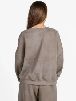 Solada Felpa donna girocollo oversize - fango