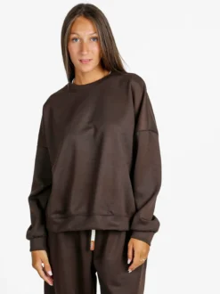 Solada Felpa donna girocollo oversize - moro