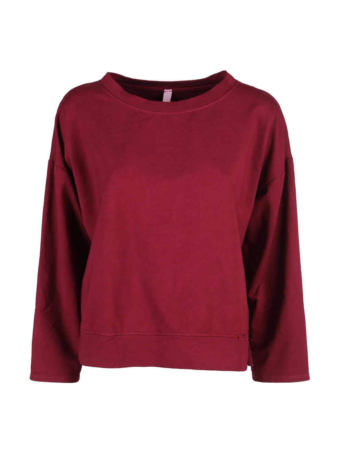 Solada Felpa donna leggera oversize girocollo - bordeaux
