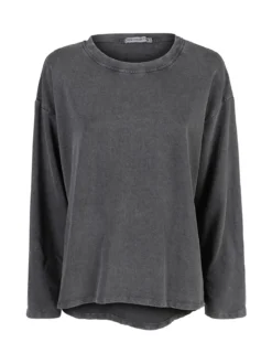 Solada Felpa donna leggera oversize girocollo - grigio scuro