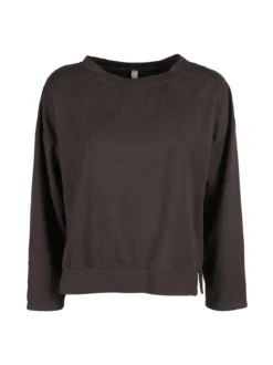 Solada Felpa donna leggera oversize girocollo - moro
