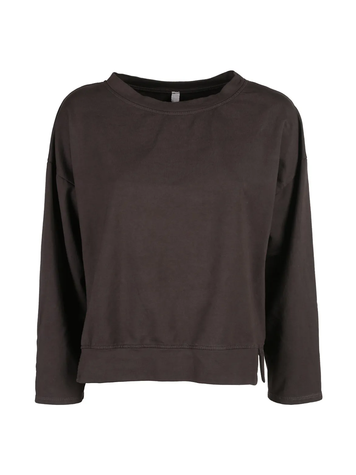 Solada Felpa donna leggera oversize girocollo - moro