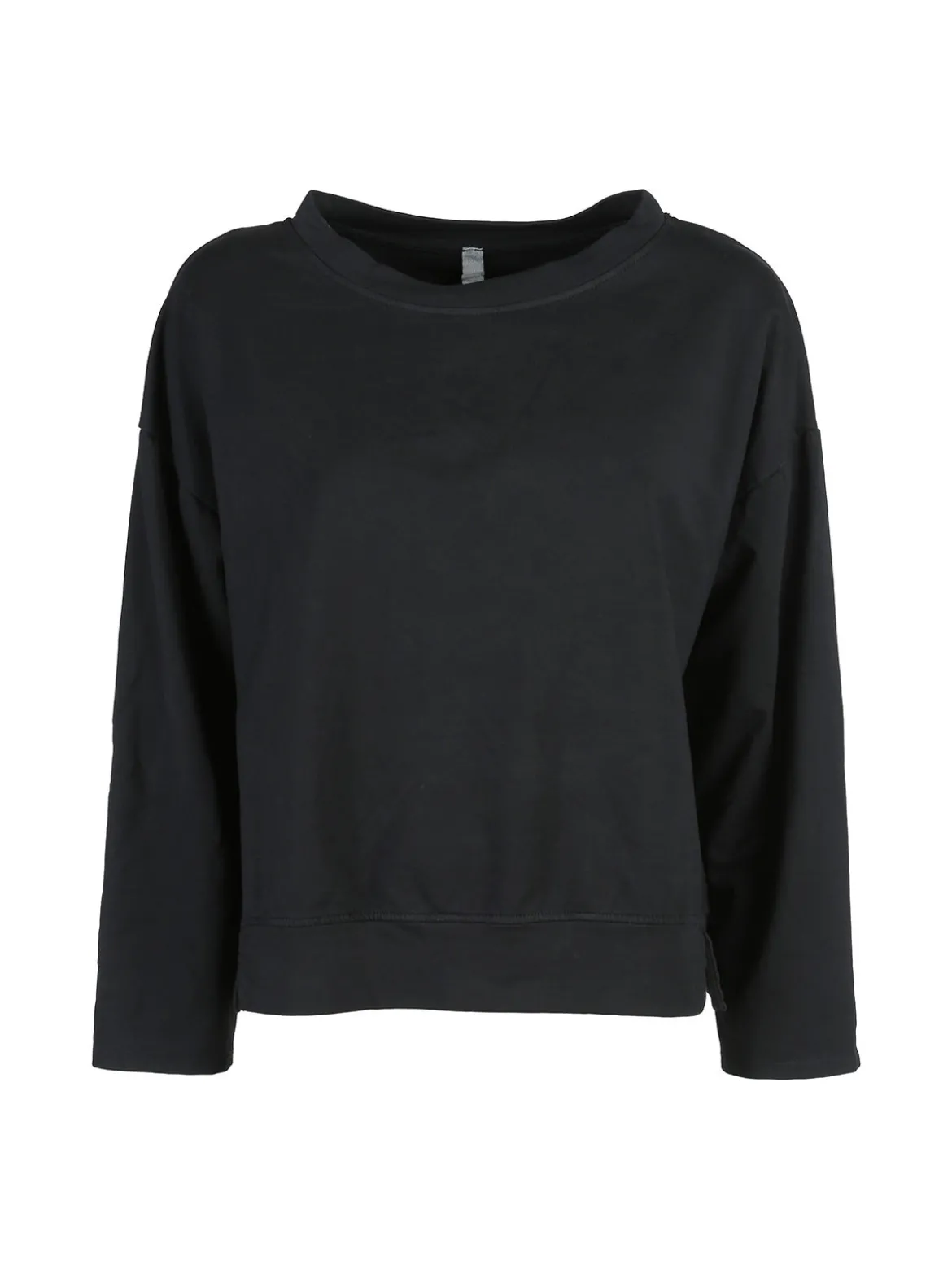 Solada Felpa donna leggera oversize girocollo - nero