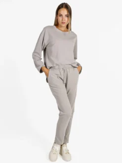 Solada Felpa donna leggera oversize girocollo - perla