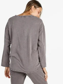 Solada Felpa donna leggera oversize girocollo - taupe