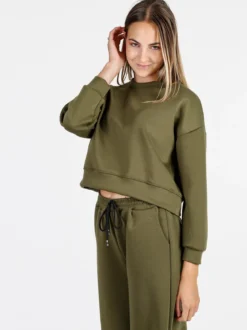 Solada Felpa donna oversize girocollo - militare