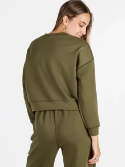 Solada Felpa donna oversize girocollo - militare