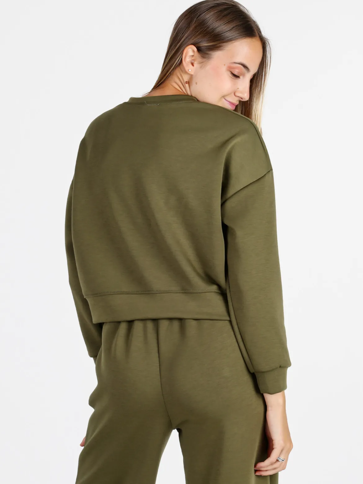 Solada Felpa donna oversize girocollo - militare