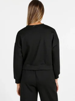 Solada Felpa donna oversize girocollo - nero