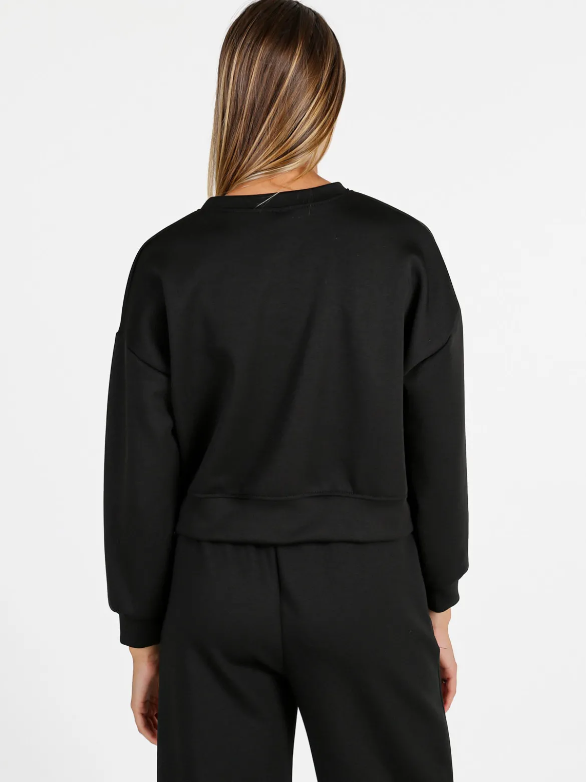 Solada Felpa donna oversize girocollo - nero