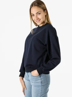 Solada Felpa girocollo da donna in cotone - blu scuro