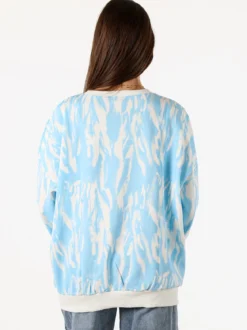 Solada Felpa oversize da donna con stampe - azzurro