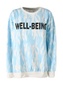 Solada Felpa oversize da donna con stampe - azzurro