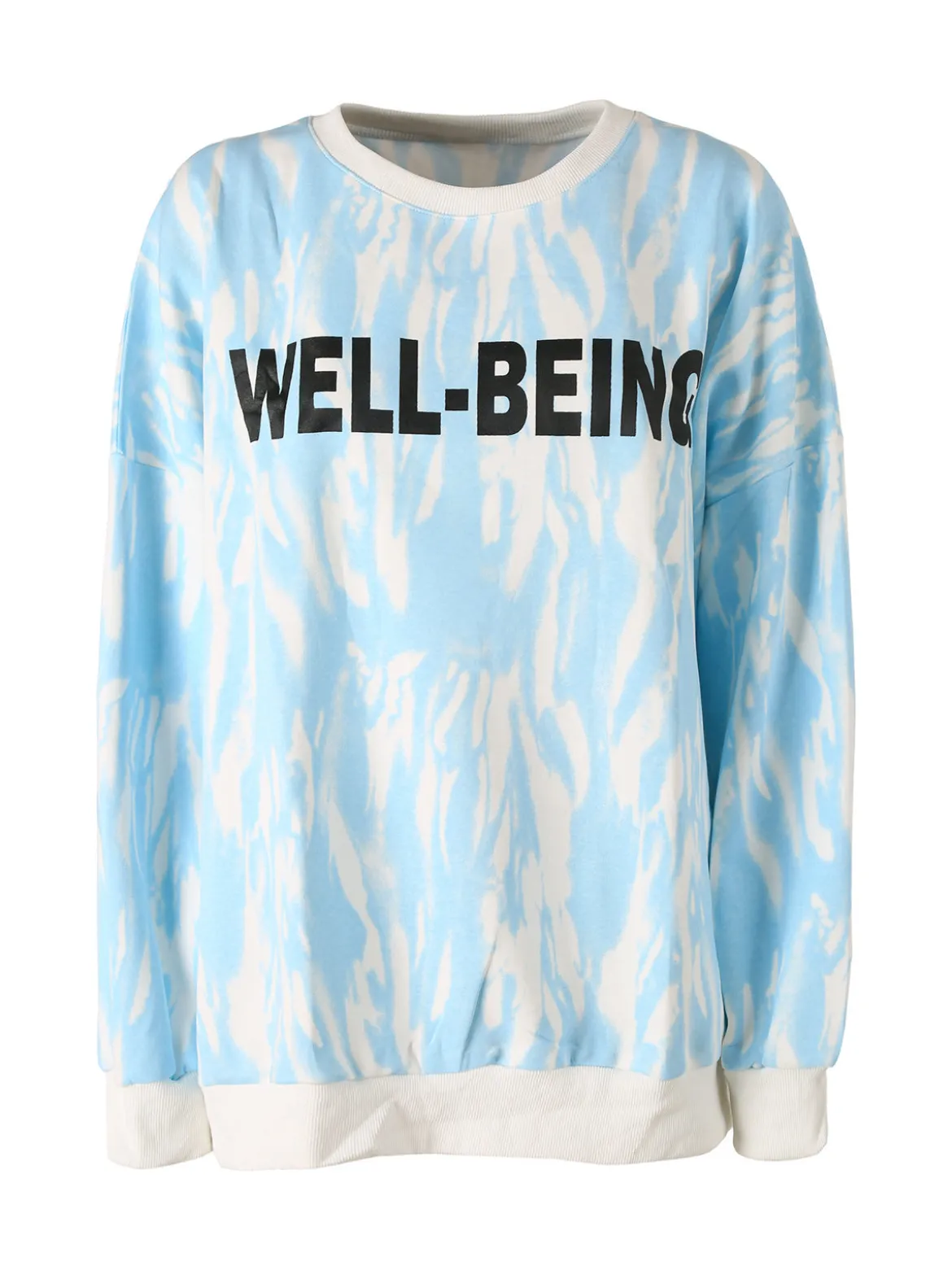 Solada Felpa oversize da donna con stampe - azzurro