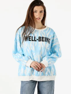 Solada Felpa oversize da donna con stampe - azzurro