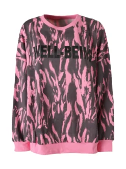 Solada Felpa oversize da donna con stampe - fucsia