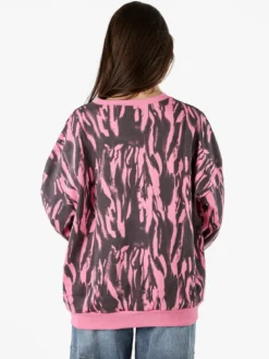 Solada Felpa oversize da donna con stampe - fucsia