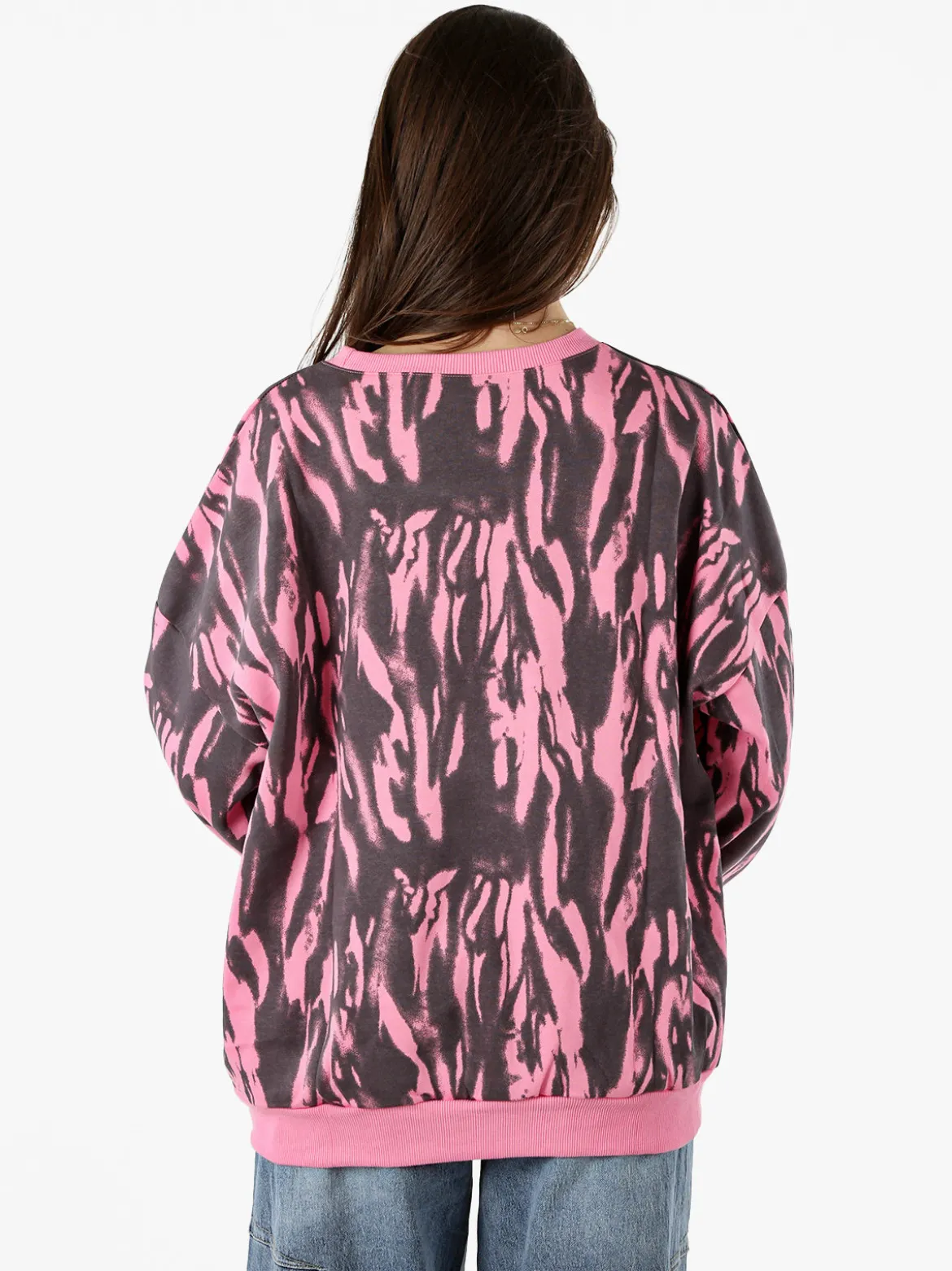 Solada Felpa oversize da donna con stampe - fucsia