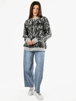 Solada Felpa oversize da donna con stampe - grigio