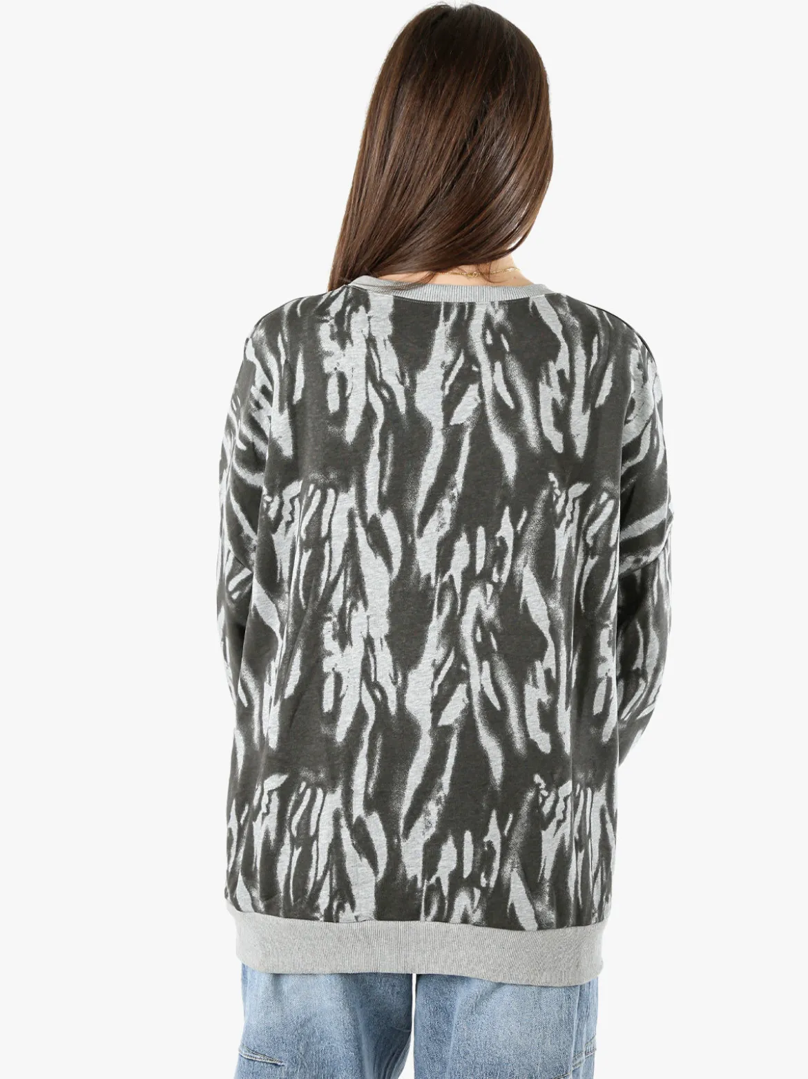 Solada Felpa oversize da donna con stampe - grigio