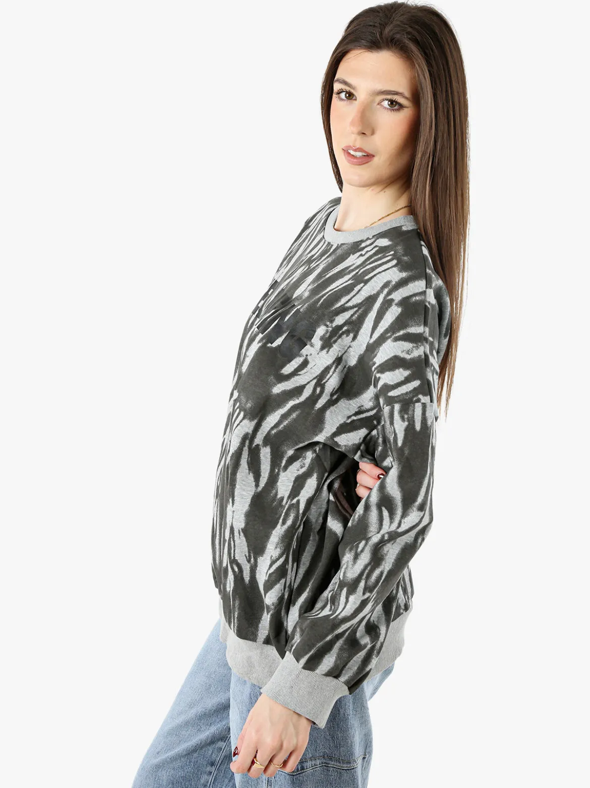 Solada Felpa oversize da donna con stampe - grigio