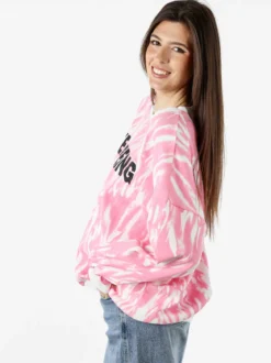 Solada Felpa oversize da donna con stampe - rosa