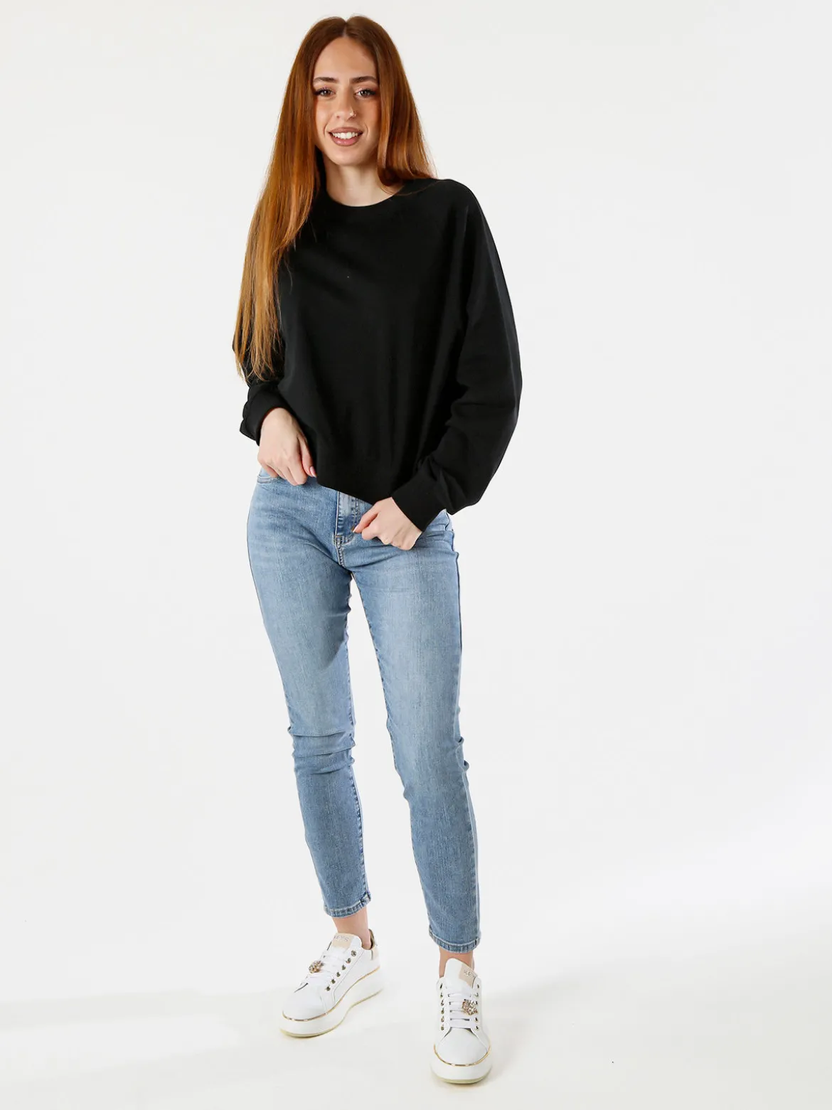 Solada Felpa oversize da donna in cotone - nero