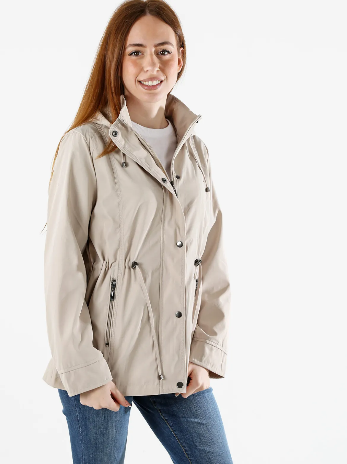 Solada Giacca a vento da donna con cappuccio - beige