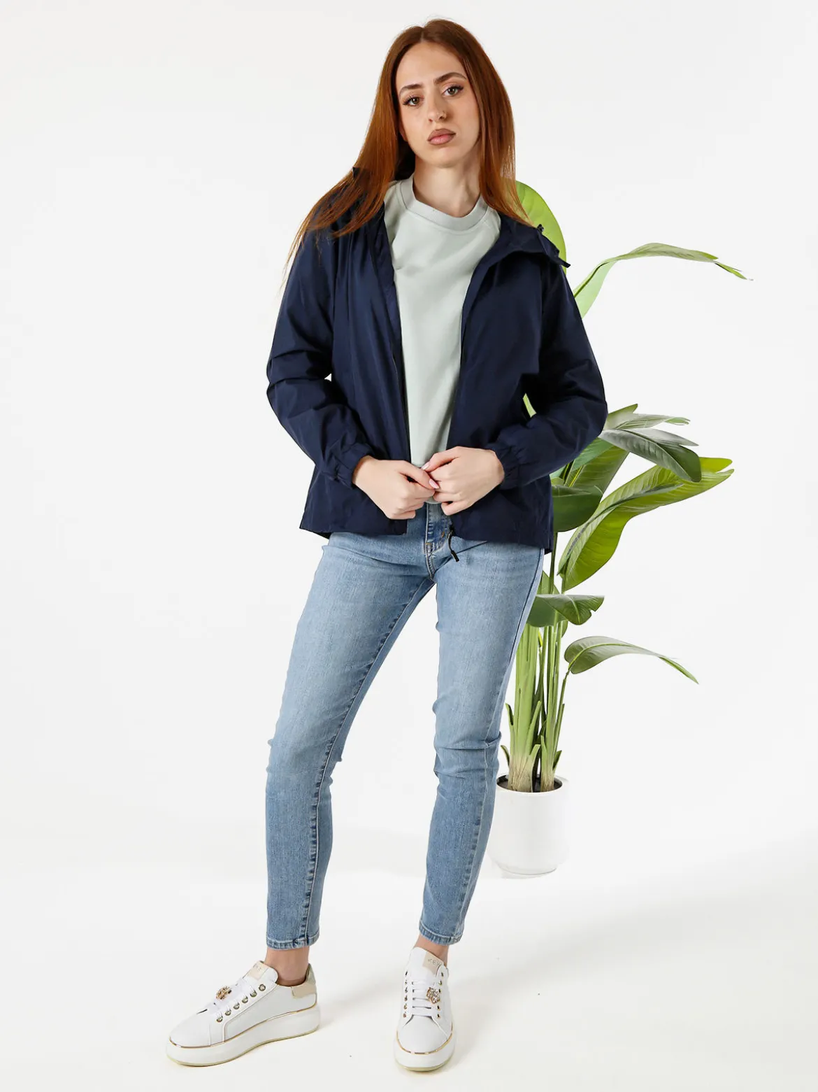Solada Giacca a vento da donna con cappuccio - blu scuro
