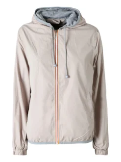 Solada Giacca a vento da donna con cappuccio e zip - beige