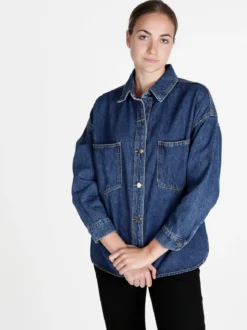 Solada Giacca camicia da donna oversize in jeans
