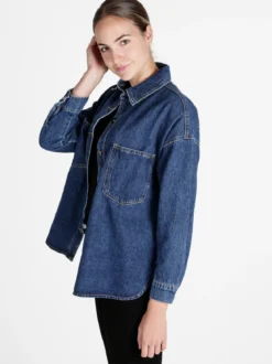 Solada Giacca camicia da donna oversize in jeans
