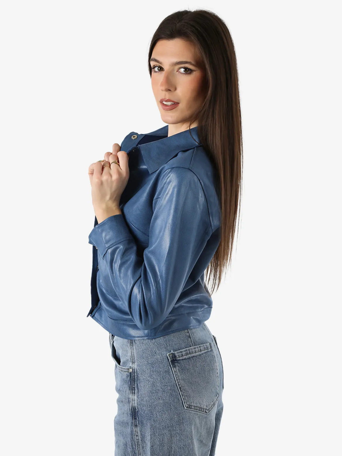 Solada Giacca donna leggera con bottoni - blu