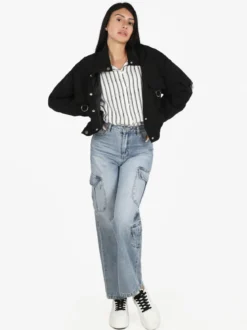 Solada Giacca donna oversize con bottoni e tasche