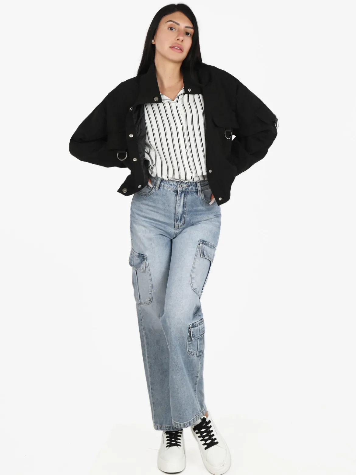 Solada Giacca donna oversize con bottoni e tasche