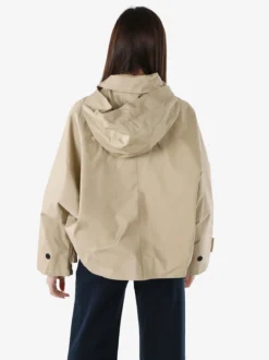 Solada Giacca donna oversize in cotone con maniche a pipistrello e cappuccio - khaki