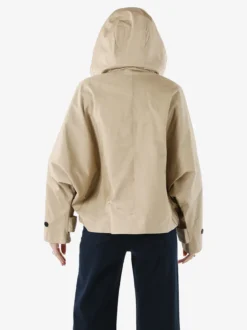 Solada Giacca donna oversize in cotone con maniche a pipistrello e cappuccio - khaki