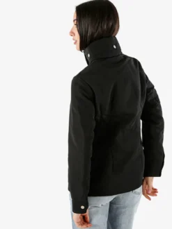 Solada Giacca impermeabile da donna con bottoni e zip - nero