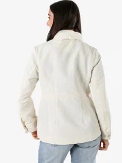 Solada Giacca impermeabile da donna con bottoni e zip - panna