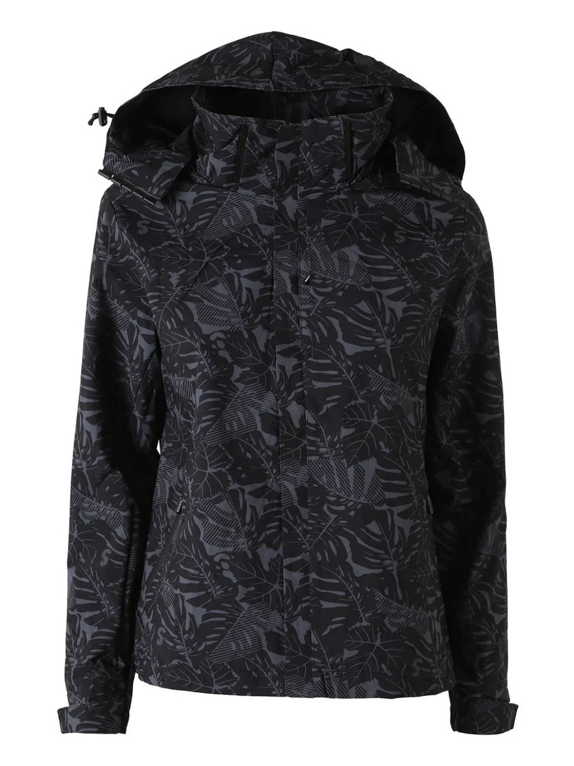 Solada Giacca impermeabile da donna con cappuccio e zip - nero