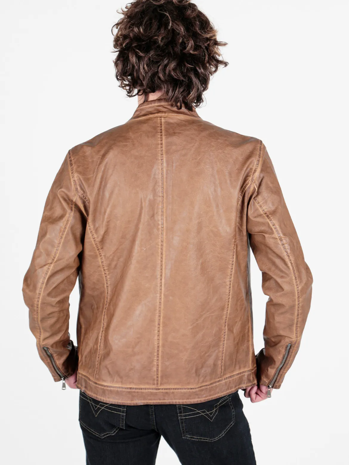 Solada Giacca in ecopelle da uomo con zip