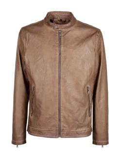 Solada Giacca in ecopelle da uomo con zip