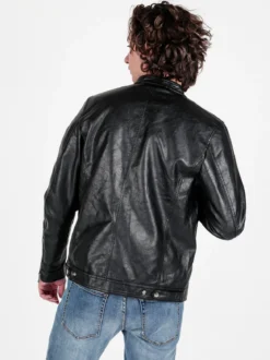 Solada Giacca in ecopelle da uomo con zip