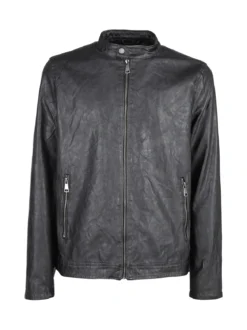 Solada Giacca in ecopelle da uomo con zip