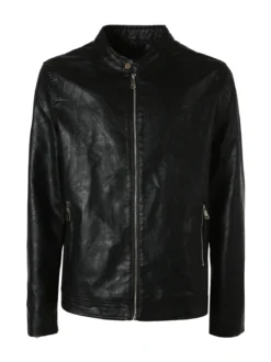 Solada Giacca in ecopelle da uomo con zip - nero