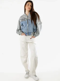 Solada Giacca in jeans da donna con dettagli in felpa - jeans