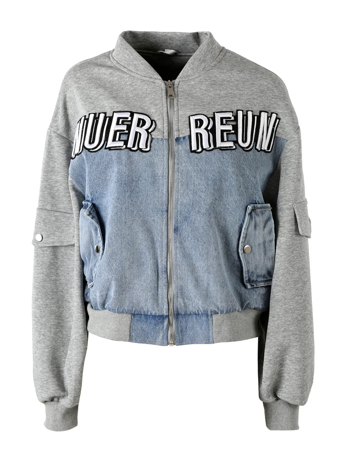 Solada Giacca in jeans da donna con dettagli in felpa - jeans