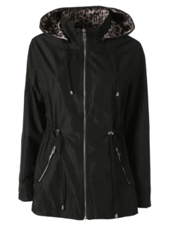 Solada Giacca leggera da donna reversibile con cappuccio e zip - nero