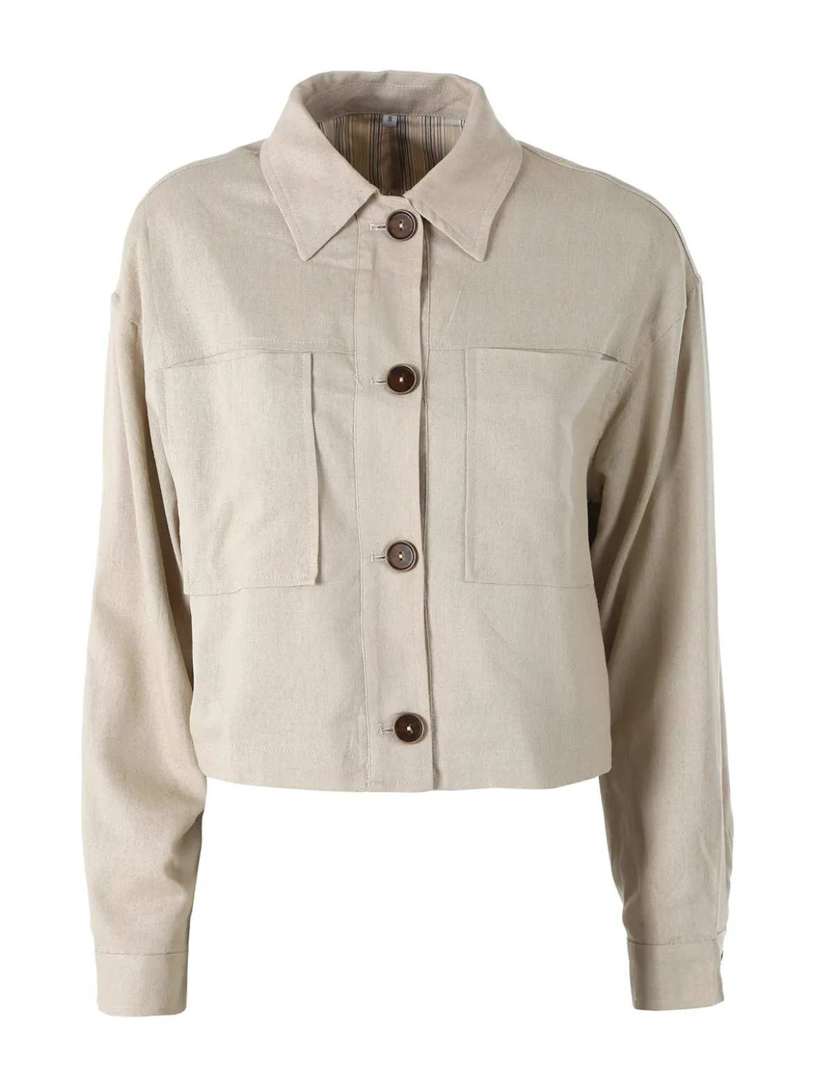 Solada Giacca oversize da donna in misto cotone e lino - khaki